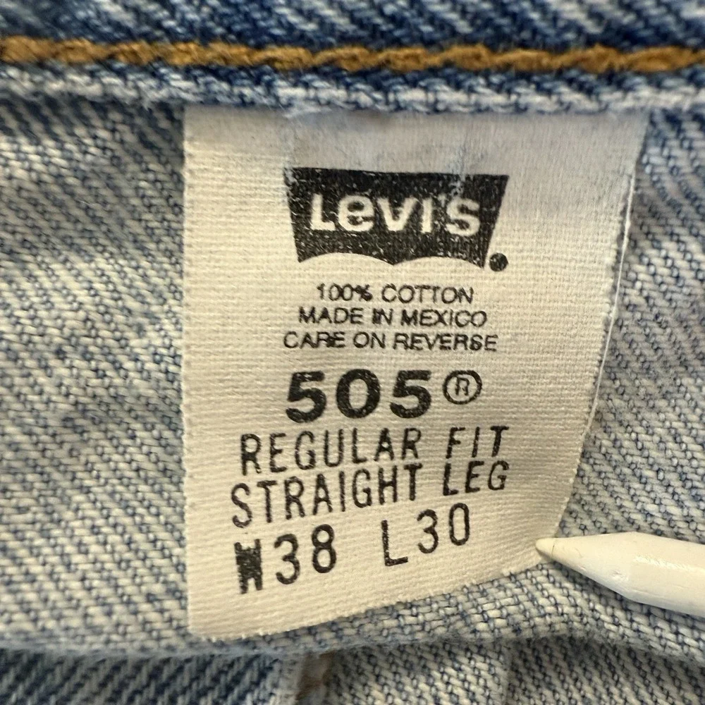 Vintage‎ Levis 505 Men 38x30 Fits 36x29.5 Red Tab 100% Cotton Thrashed Y2K